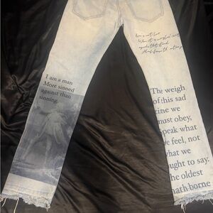 Graphic Print Denim Jeans